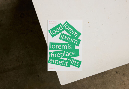 Mockup Of Customized Post Card