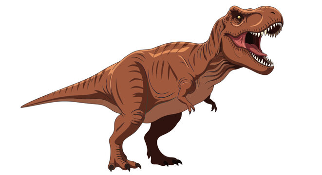 Roaring Tyrannosaurus Rex Dinosaur, Prehistoric Creature Illustration