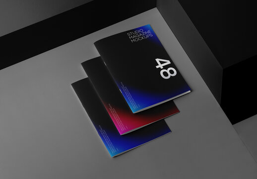 A4 Lying Softcover Magazine Mockups