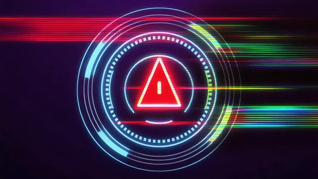 Glowing blue HUD circle interface elements animating with digital rotating rings in a seamless futuristic motion graphics video loop