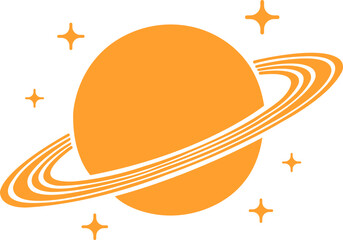 Saturn planet, ringed world and galaxy icon in flat style vector, space, cosmic, astronomy, orbit, universe symbols bundle © AbdulJabbar