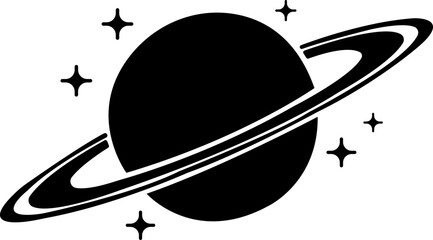 Saturn planet, ringed world and galaxy icon in flat style vector, space, cosmic, astronomy, orbit, universe symbols bundle © AbdulJabbar