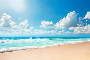 Obraz premium Beautiful sandy beach and tropical sea