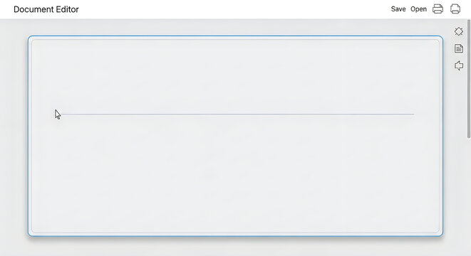 Clean Minimalist Document Editor Interface with Blank White Canvas and Toolbar