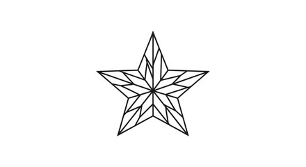 Obraz premium Geometric Star Shape Outline, Abstract Star Design, Minimalist Star Symbol
