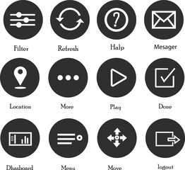 Fototapeta premium Solid User Interface and Navigation Icon Pack
