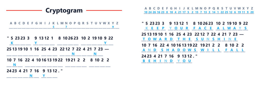 Cryptogram puzzle with symbols and encoded messages on paper  