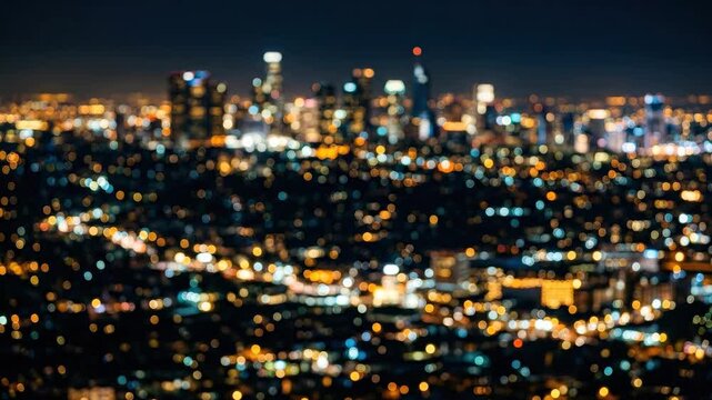 City light bokeh, abstract urban night background with soft glowing circles, luminous atmosphere and modern visual texture for travel and design themes, realistic detail, clean composition, premium