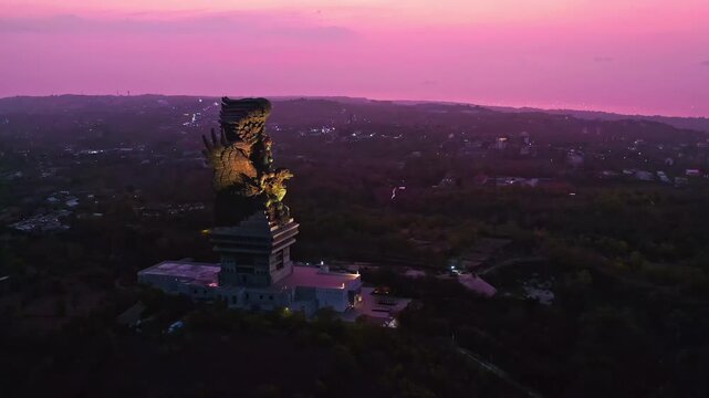 ali famous Landmark and popular travel destination Hindu God Garuda Wisnu Kencana 122-meter tall statue GWK Bali, Indonesia 4K