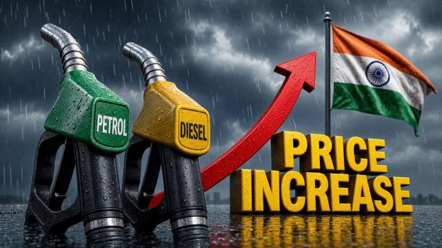 Petrol Diesel price rise India concept