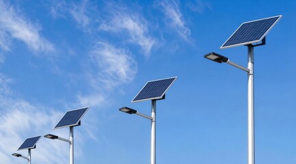 Obraz premium Modern Solar Streetlights: Sustainable Urban Lighting