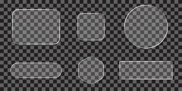 Transparent Liquid Glass Shapes Vector Illustration Set