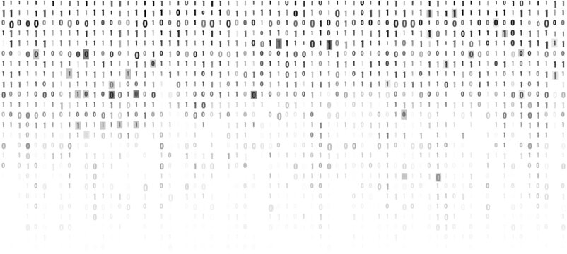 Abstract cyber code stream with digital vertical lines and symbols. Vector monochrome technology background for software and programming design, network visualization and interface layout