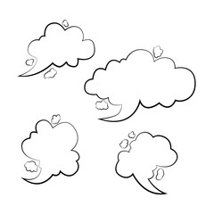 Obraz premium Speech cloud. A speech bubble with space for text. Conveys characters' lines. Displays text in the interface. A conversation bubble.