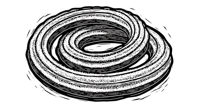Stylized illustration of a twisted doughnut shaped pastry