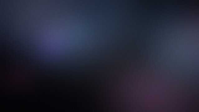 Dark grainy abstract background, with subtle blue, and purple gradient, texture and soft, blurred light spots