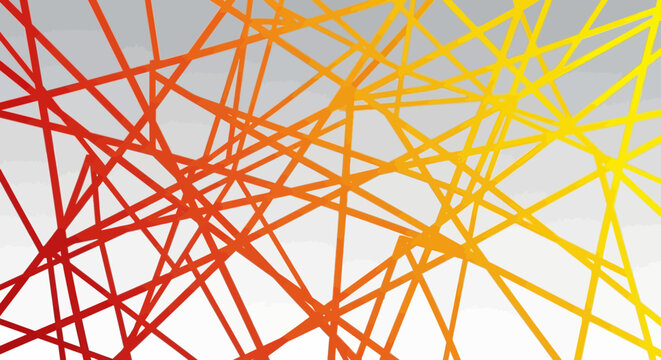 Abstract Network of Intersecting Lines with Gradient Colors.