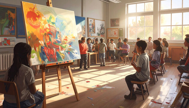 Art class painting display