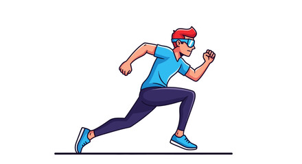 Fototapeta premium Man running in casual athletic wear.