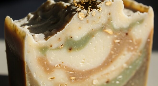 Artisan soap bar close up