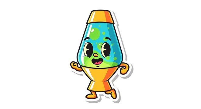 Cartoon lava lamp character