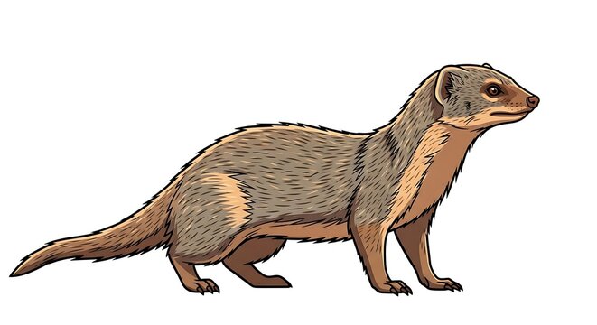 Cartoon illustration of a mongoose