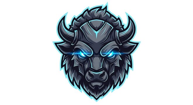 Stylized buffalo head illustration