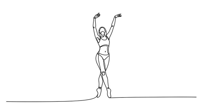 Continuous line drawing of a dancer