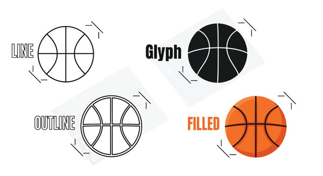 Geometric glyph and filled circle design variations.