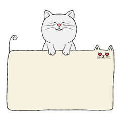 Fototapeta premium Cat banner cute cartoon Cat banner cute cartoon with copy space