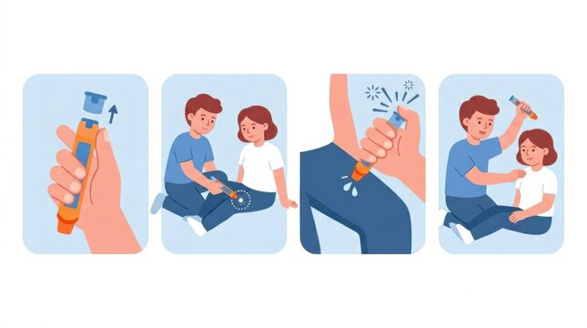 Training session shows how to use an epinephrine auto injector for first aid in workplace emergencies, demonstrating steps clearly and effectively.