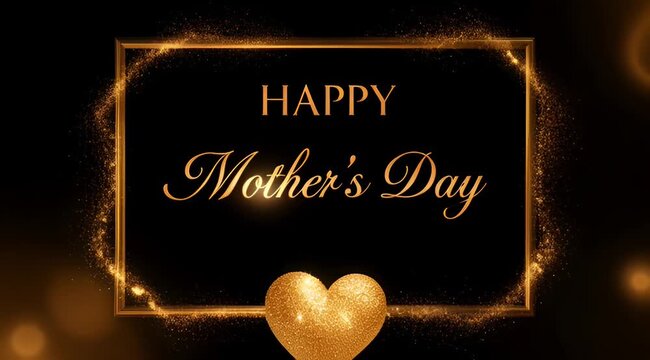 Golden glitter forms a glowing frame around celebratory text and a shimmering heart, symbolizing love, elegance, appreciation, tribute, and festive holiday spirit