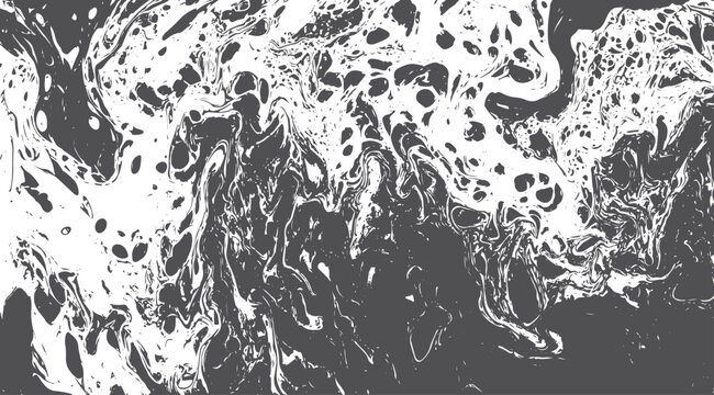 Black and white fluid marble ink texture