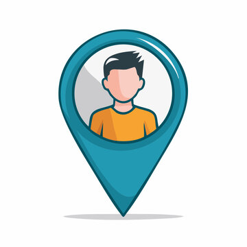 Location Pin Icon with Male Avatar