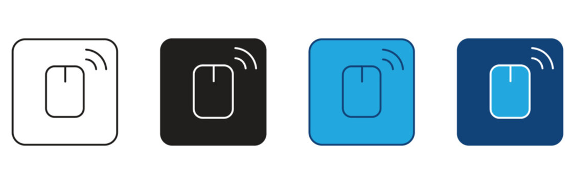 Smart Switch icon set.. Hand pressing button with Wi-Fi signal of home automation, remote control, and security access concept. Vector Illustration.