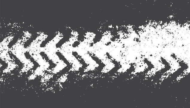 Distressed white grunge tire track texture