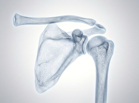 Anatomical Illustration of the Human Shoulder Joint and Bones.