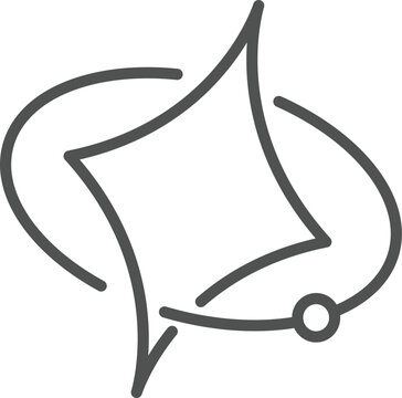 Star with orbit line grey
