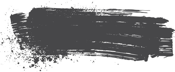 Fototapeta premium Black horizontal grunge paint brush stroke