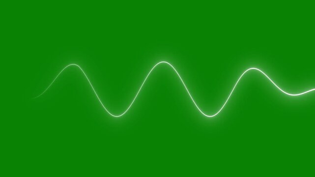 Futuristic moving lines animation. concept of advertisement glowing wave lights line with moving animation on green screen background. 4k.