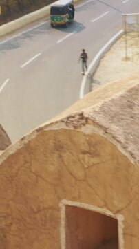 Jaipur, rajasthan, india. fortress wall surrounding amer fort or amber fort, amer.