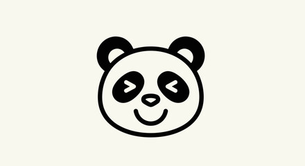 Smiling panda face vector illustration © BudiSantoso