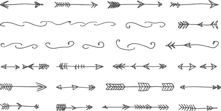Hand drawn whimsical arrow and divider set