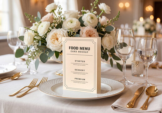 Elegant Restaurant Menu Card Mockup