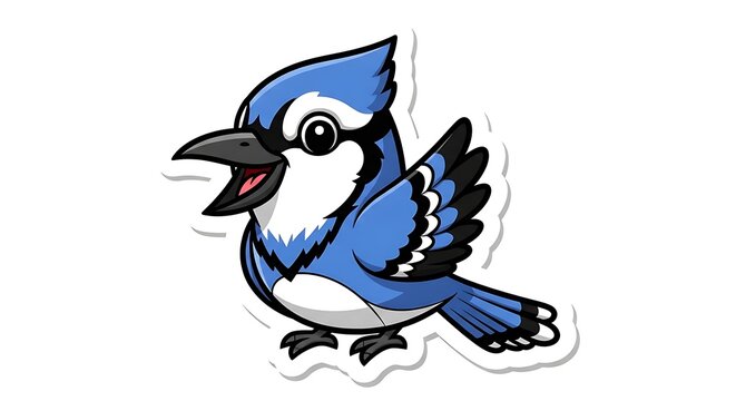 Cartoon blue jay illustration