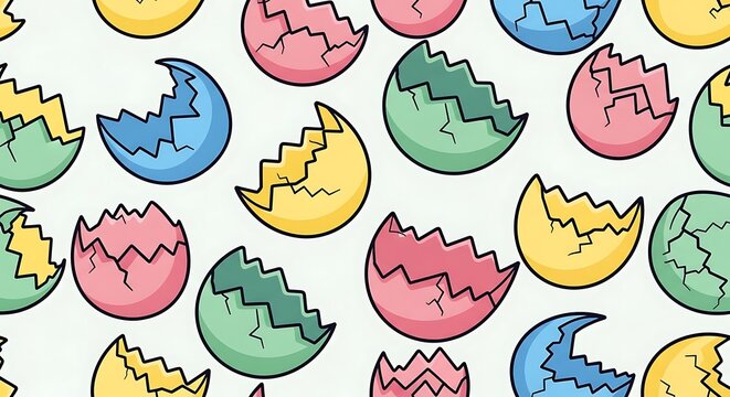 Colorful cracked eggshell pattern