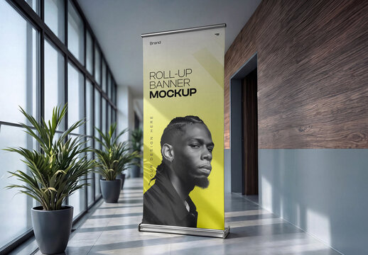 Corporate Roll-Up Banner Mockup