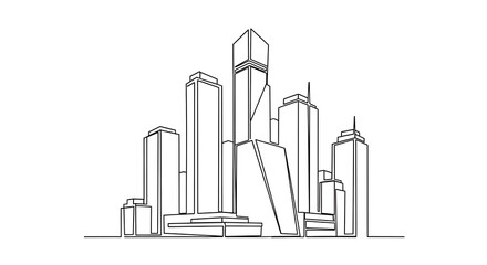 Obraz premium Modern cityscape line drawing