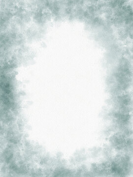Dreamy Blue Watercolor Frame Background with Copy Space