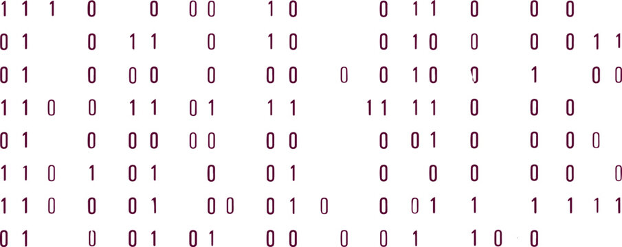 Maroon binary code zero and one pattern
